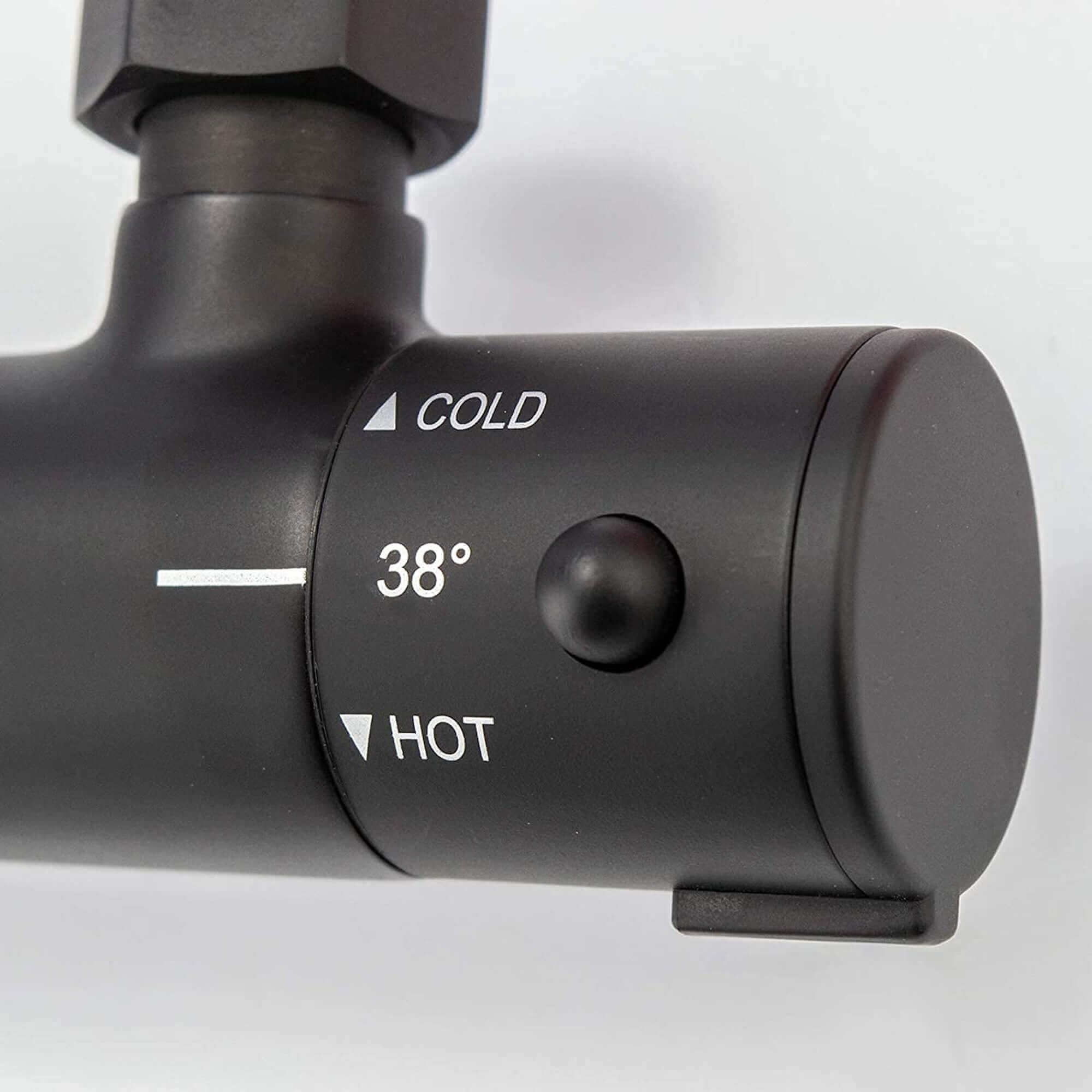 Dune thermostatic bar shower mixer valve top outlet 3/4" outlet contemporary - matt black - Image 3