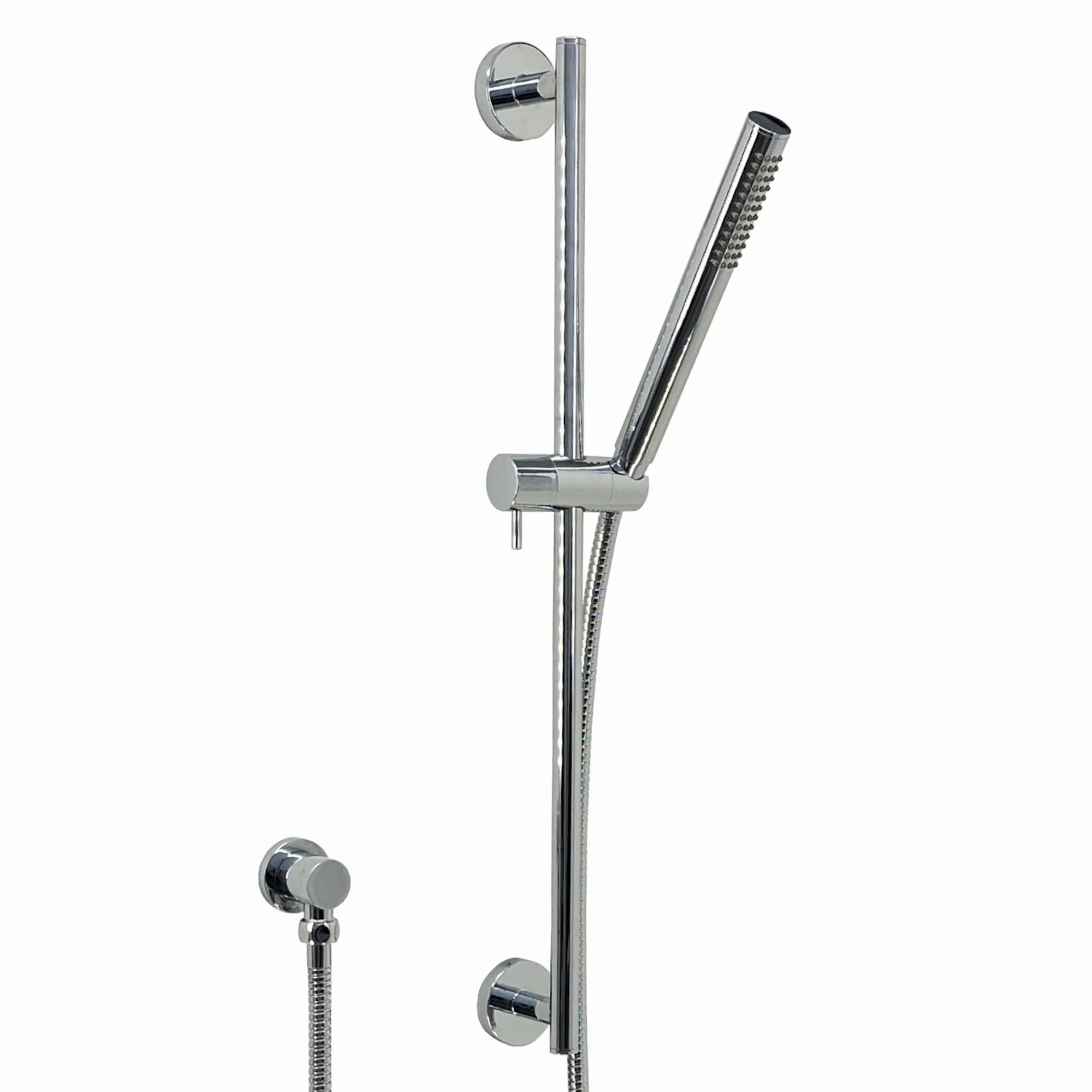Naples Contemporary Round Concealed Thermostatic Shower Set Incl. Triple Diverter Valve, Wall Fixed 8" Shower Head, Slider Rail Kit, 4 Body Jets - Chrome (3 Outlet) - Image 4