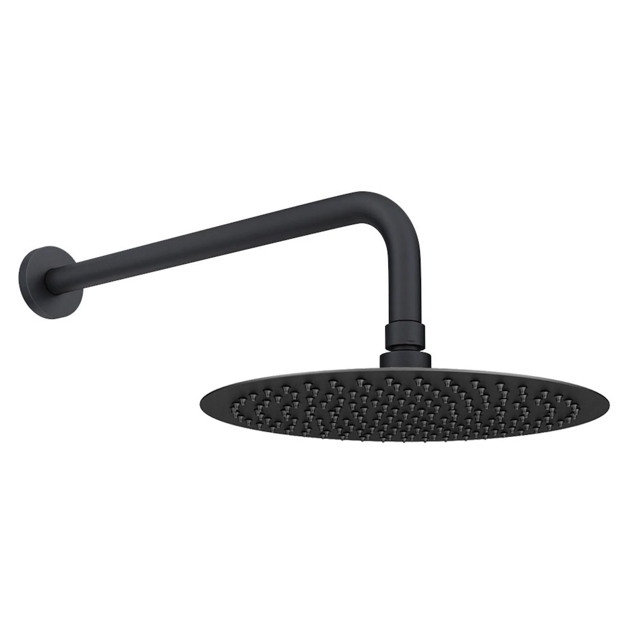 Naples Contemporary Round Concealed Thermostatic Shower Set Incl. Triple Valve, Wall Fixed 8" Shower Head, 4 Spa Body Jets - Black (2 Outlet) - Image 3
