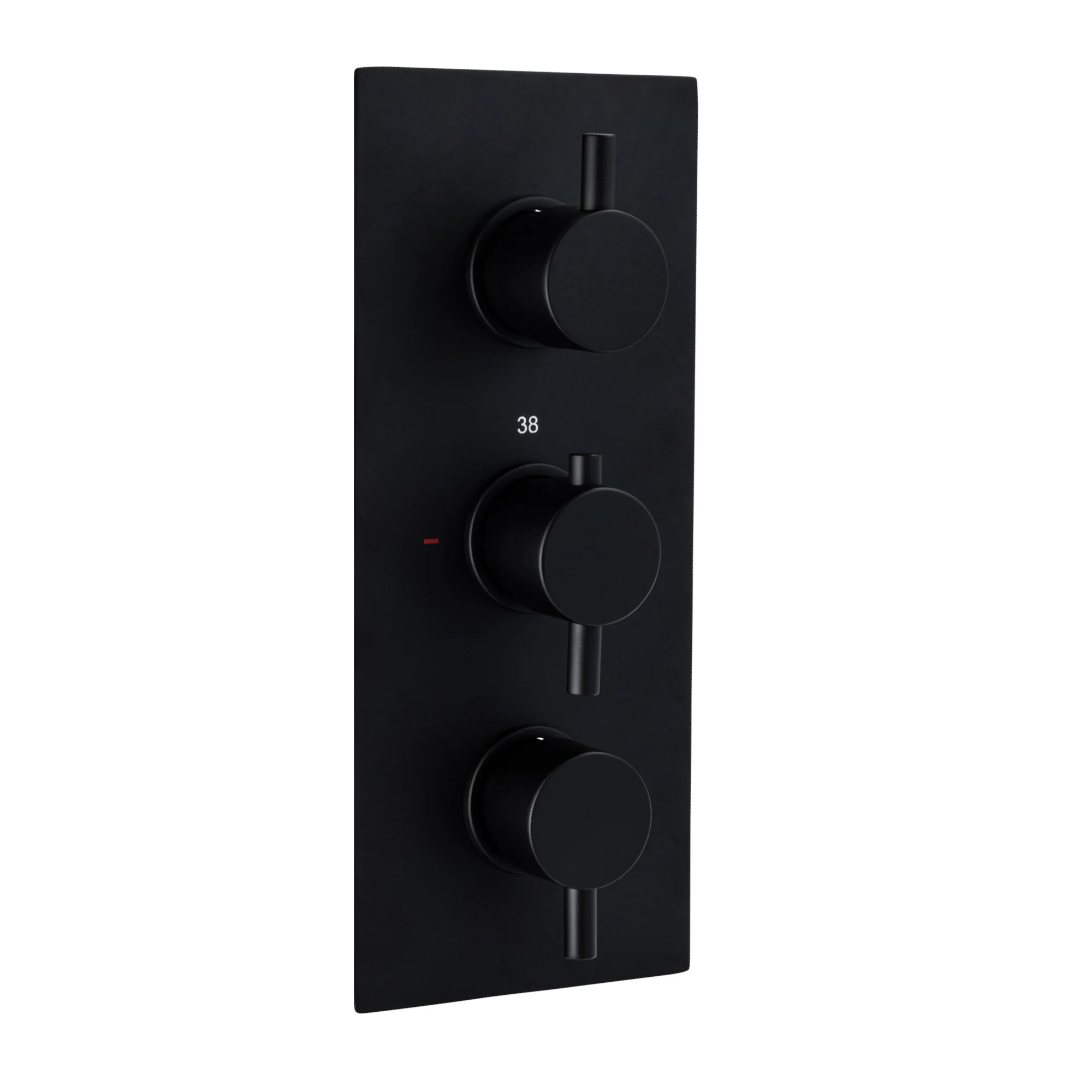 Naples Contemporary Round Concealed Thermostatic Shower Set Incl. Triple Valve, Wall Fixed 8" Shower Head, 4 Spa Body Jets - Black (2 Outlet) - Image 6