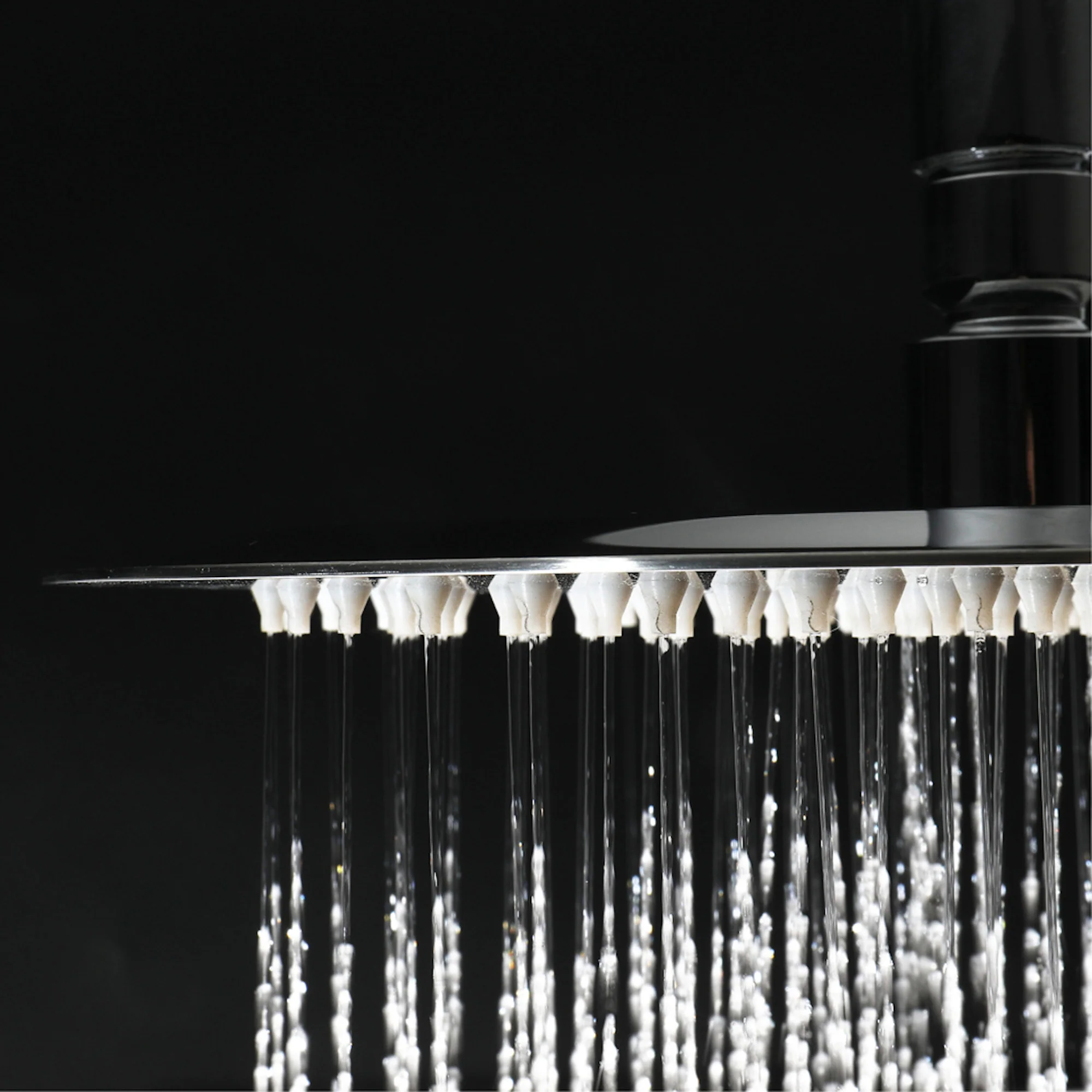 Naples Contemporary Round Concealed Thermostatic Shower Set Incl. Twin Valve, Wall Fixed 8" Shower Head, Handshower Kit - Chrome (2 Outlet) - Image 3