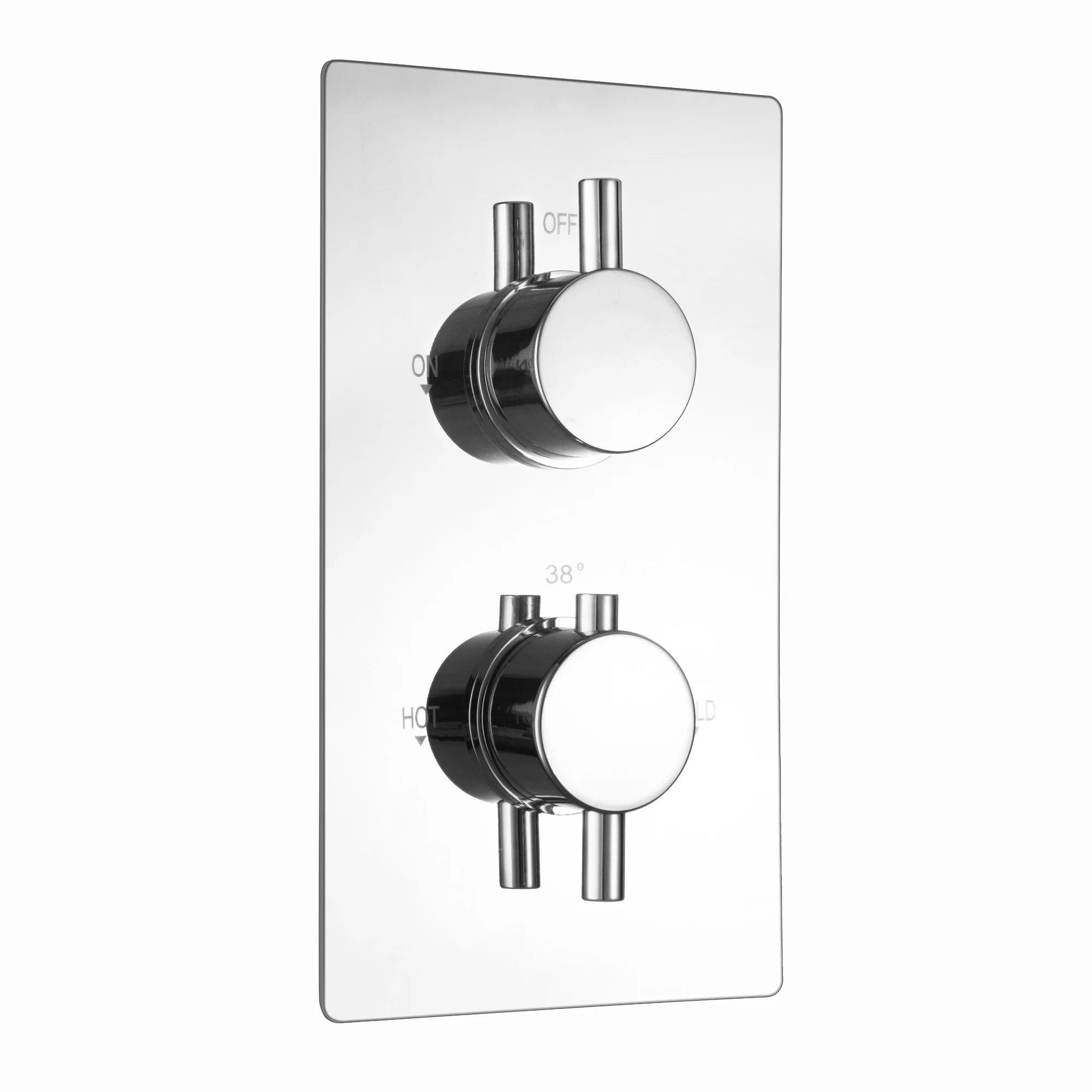 Naples Contemporary Round Concealed Thermostatic Shower Set With Handshower Kit - Chrome (1 Outlet) - Image 7