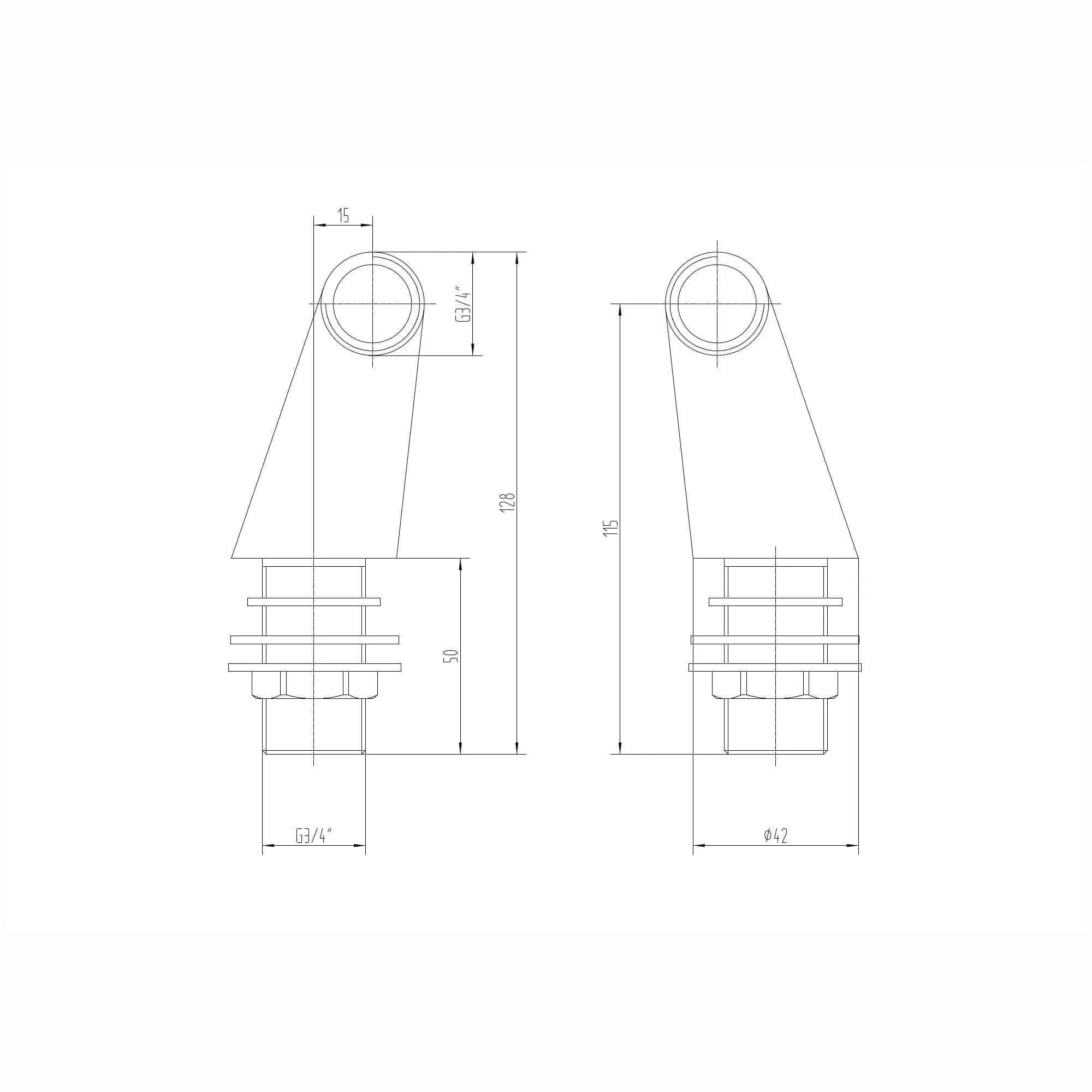 Pair of traditional bath tap legs for deck mounting - antique brass - Image 3