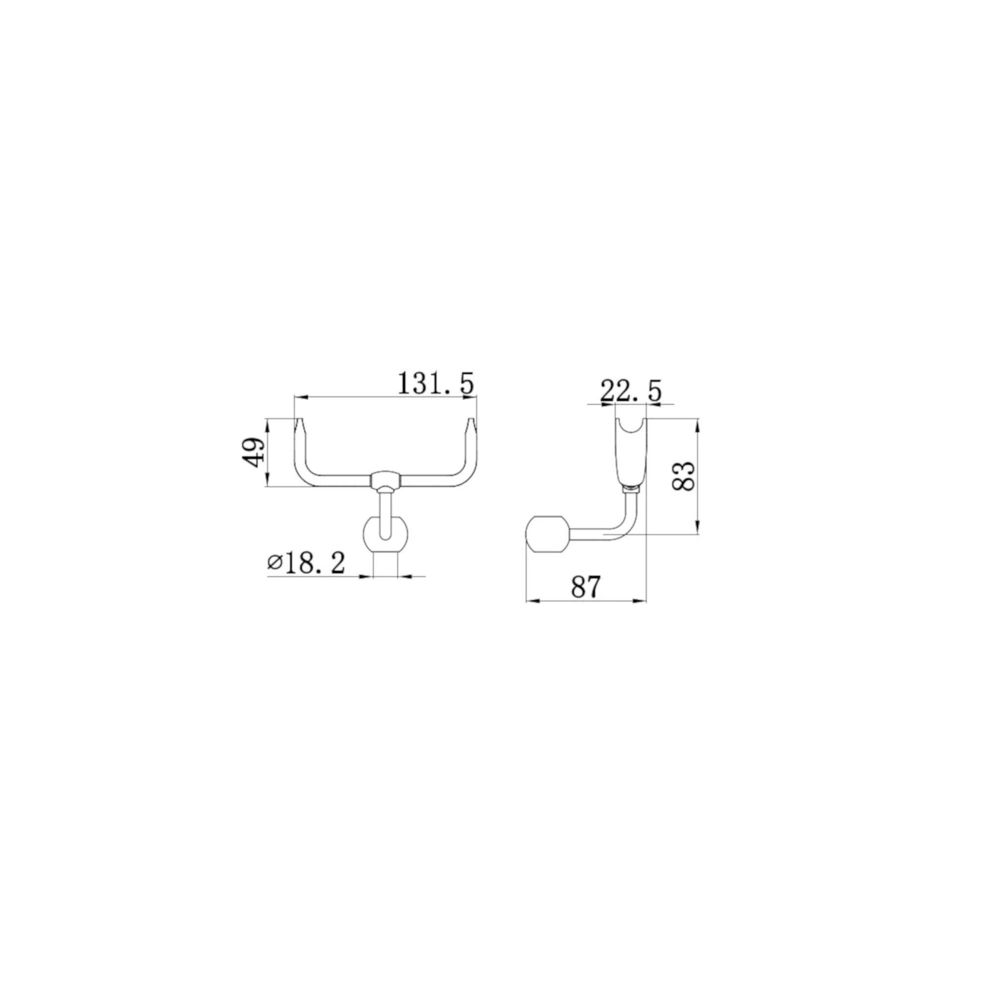 Telephone style rigid riser bracket for shower heads solid brass - antique brass - Image 3