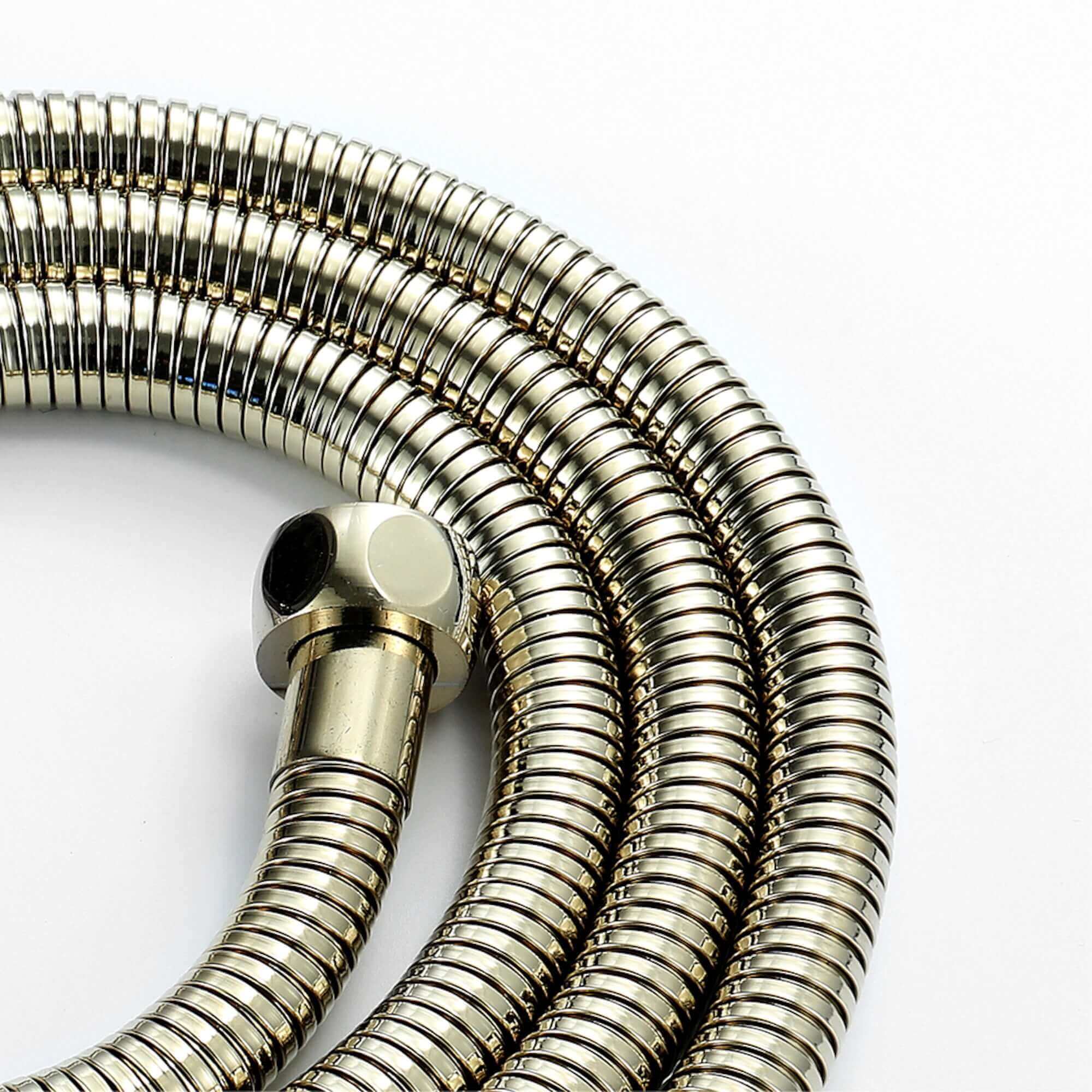Traditional Handheld Shower Head and Hose Kit Brass with Black Ceramic Details - Gold - Image 6